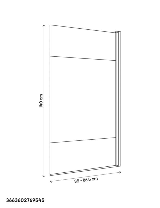 GoodHome Calera 1-delt badekarsafskærmning 140 x 85 cm med hvid dekor