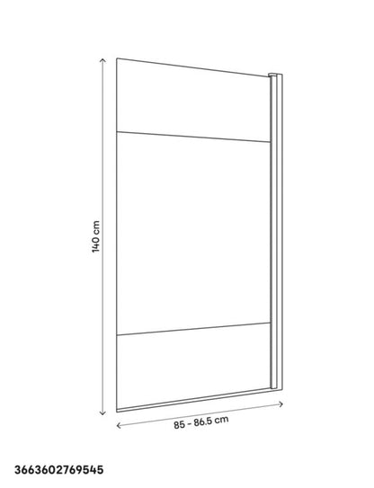 GoodHome Calera 1-delt badekarsafskærmning 140 x 85 cm med hvid dekor