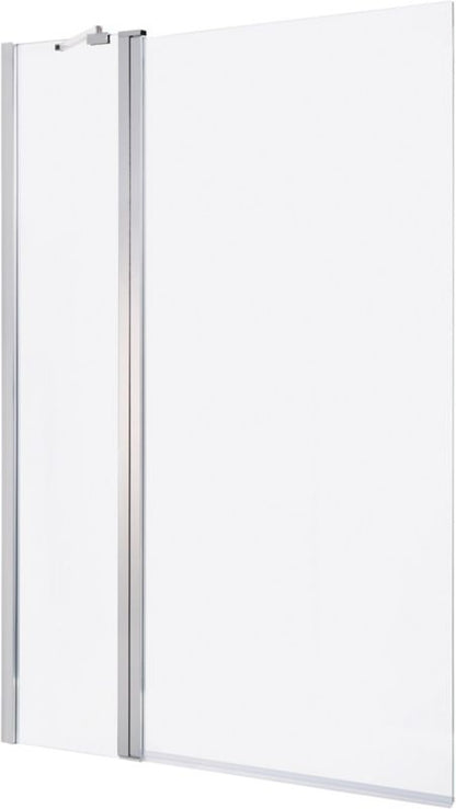 Badekarsskærm 2-delt 140x105 cm Krom | 3663602769576