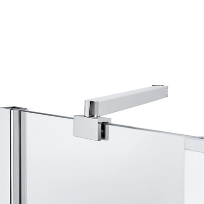 Badekarsskærm 2-delt 140x105 cm Krom | 3663602769576