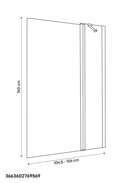 Brusebadsskærm Calera 2-Dele 140 x 104-106 cm Hvid Dekor