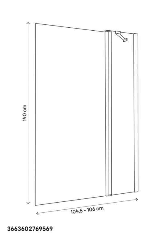 Brusebadsskærm Calera 2-Dele 140 x 104-106 cm Hvid Dekor
