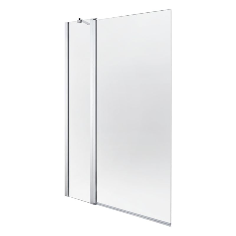 GoodHome Calera 2-delt badekarsafskærmning 140 x 105 cm krom/transparent glas