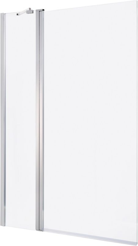 GoodHome Calera 2-delt badekarsafskærmning 140 x 105 cm krom/transparent glas