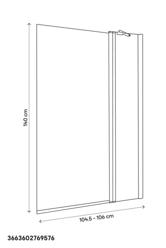 GoodHome Calera 2-delt badekarsafskærmning 140 x 105 cm krom/transparent glas