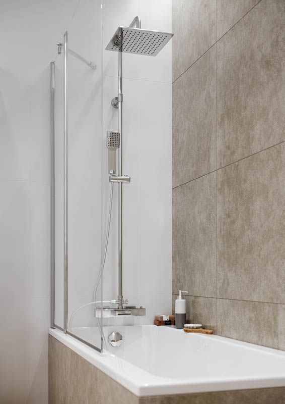 GoodHome Calera 2-delt badekarsafskærmning 140 x 105 cm krom/transparent glas