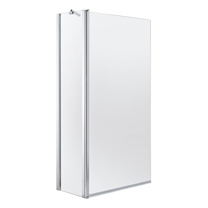 GoodHome Calera 2-delt badekarsafskærmning 140 x 105 cm krom/transparent glas