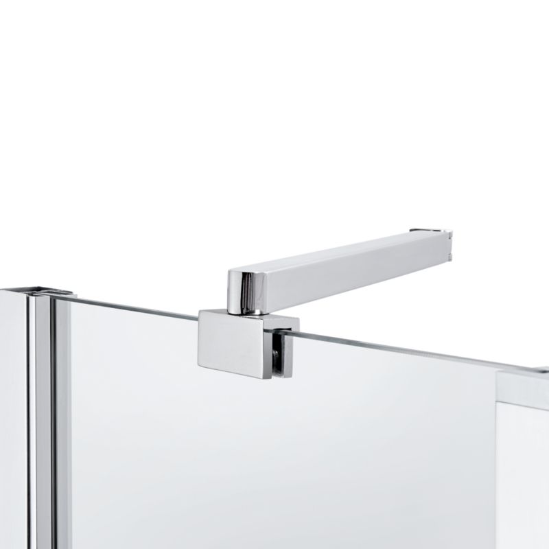 GoodHome Calera 2-delt badekarsafskærmning 140 x 105 cm krom/transparent glas