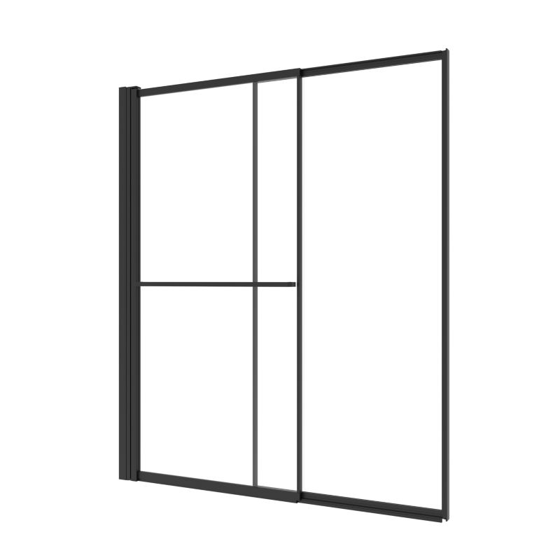 Paravan til badekar 118 x 72,5 cm Sort
