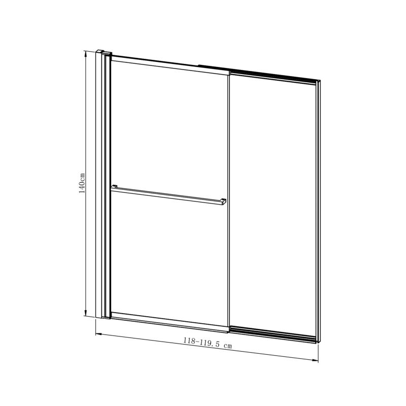 Badekarsafskærmning GoodHome Ezili 118 x 72,5 cm mat-sort