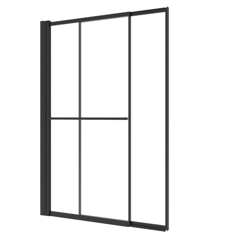 Paravan til badekar 118 x 72,5 cm Sort