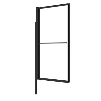 Paravan til badekar 118 x 72,5 cm Sort