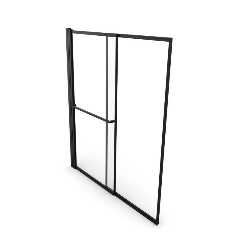 Paravan til badekar 118 x 72,5 cm Sort