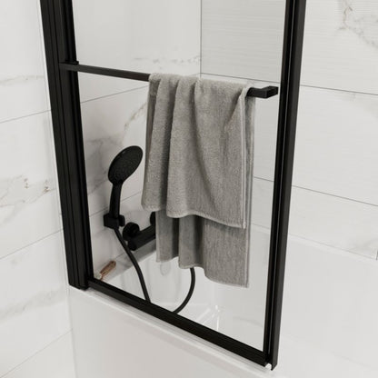 Paravan til badekar 118 x 72,5 cm Sort