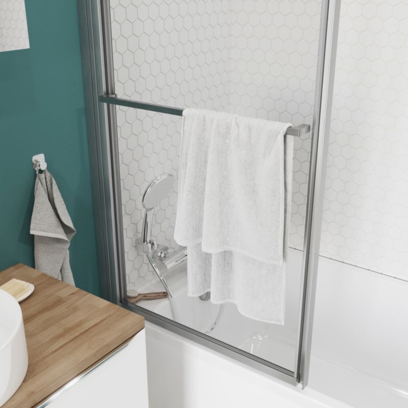 Brusebadsskærm Ezili 118 x 72,5 cm Børstet Aluminium