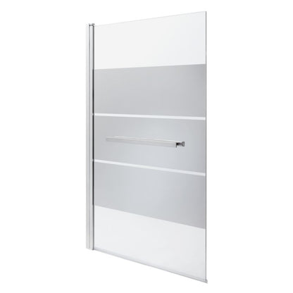 GoodHome Nubia 1-delt badekarsafskærmning 150 x 95 cm krom/spejldekor