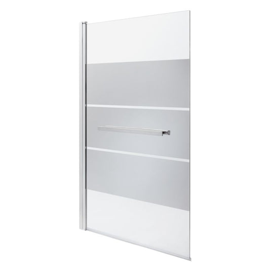 GoodHome Nubia 1-delt badekarsafskærmning 150 x 95 cm krom/spejldekor