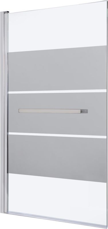 GoodHome Nubia 1-delt badekarsafskærmning 150 x 95 cm krom/spejldekor