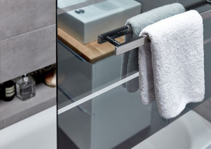 Badekarsskærm Nubia 1-delt 150x95 cm Krom/Spejldekor