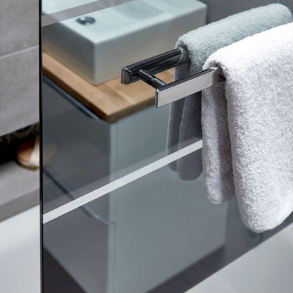 Badekarsskærm Nubia 1-delt 150x95 cm Krom/Spejldekor