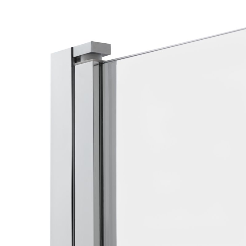 GoodHome Nubia 1-delt badekarsafskærmning 150 x 95 cm krom/spejldekor