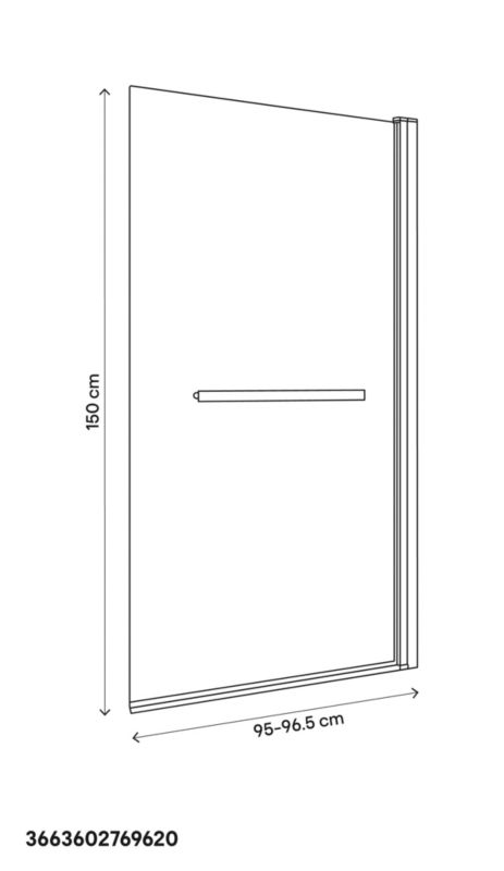 Badekarsvæg GoodHome Nubia 1-delt 150 x 95 cm krom/gennemsigtigt glas