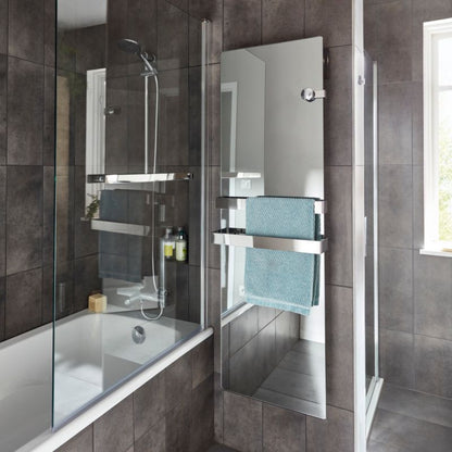 Badekarsvæg GoodHome Nubia 1-delt 150 x 95 cm krom/gennemsigtigt glas