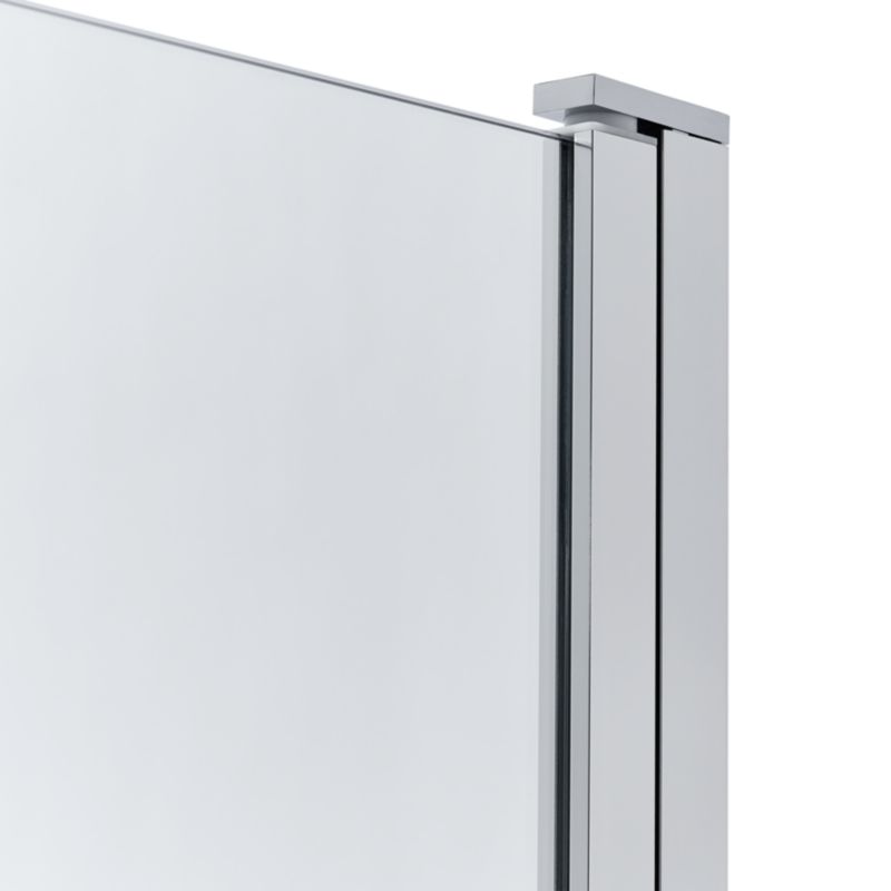 Badekarsvæg GoodHome Nubia 1-delt 150 x 95 cm krom/gennemsigtigt glas