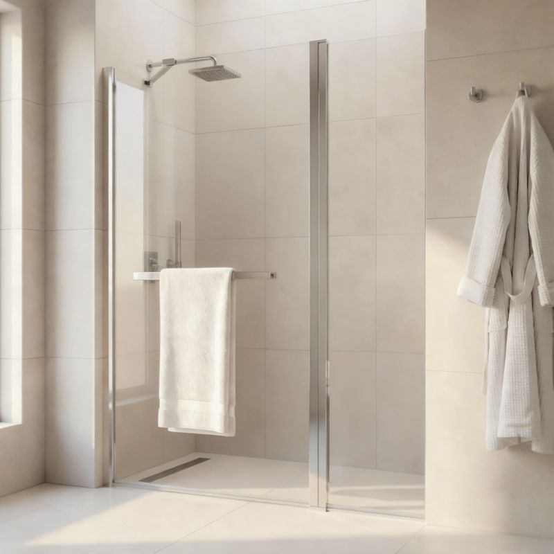 Badekarsskærm Nubia 150x125 cm Transparent/Krom | 3663602769651