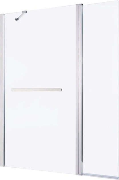 GoodHome Nubia 2-delt badekarsvæg 150 x 125 cm krom/transparent glas