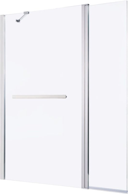 GoodHome Nubia 2-delt badekarsvæg 150 x 125 cm krom/transparent glas