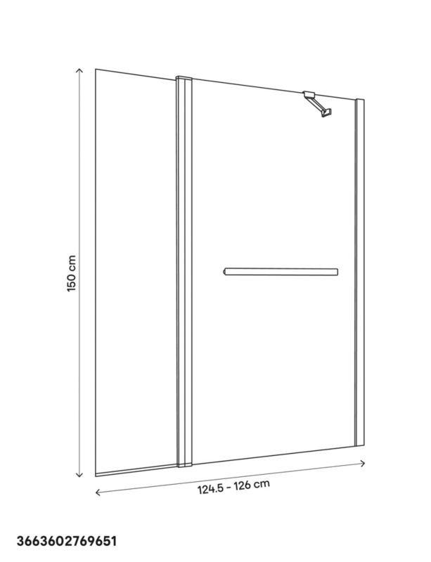 GoodHome Nubia 2-delt badekarsvæg 150 x 125 cm krom/transparent glas