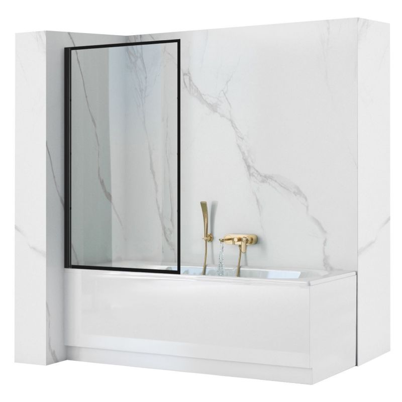 Paravan til Badekar LAGOS FIX 70x140 cm Sort