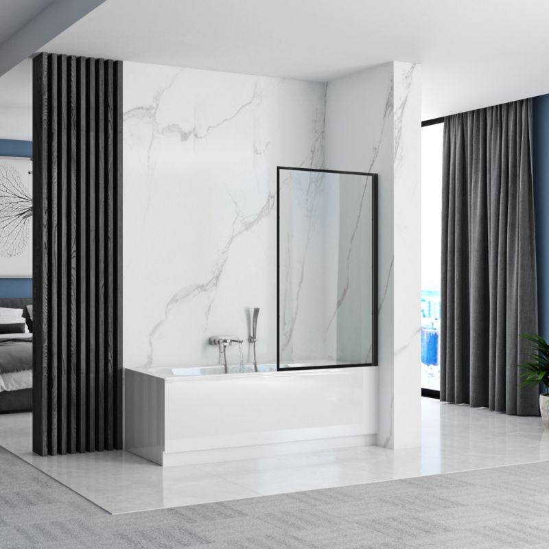 Paravan til Badekar LAGOS FIX 70x140 cm Sort