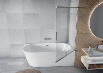 Badekarsskærm 2-delt 100x150 cm Krom MITIS