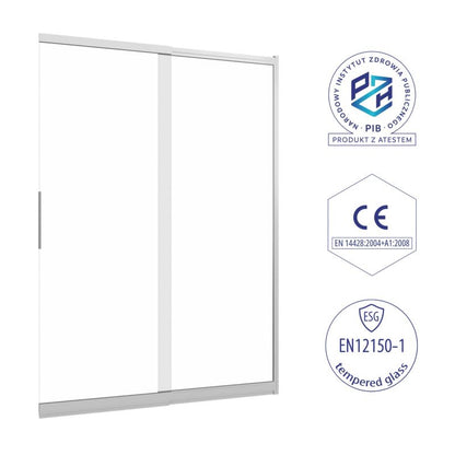 Badekarsskærm 2-delt 100x150 cm Krom MITIS