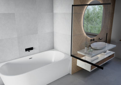 Paravan til Badekar 100x150 cm Skydedør Sort Hærdet Glas
