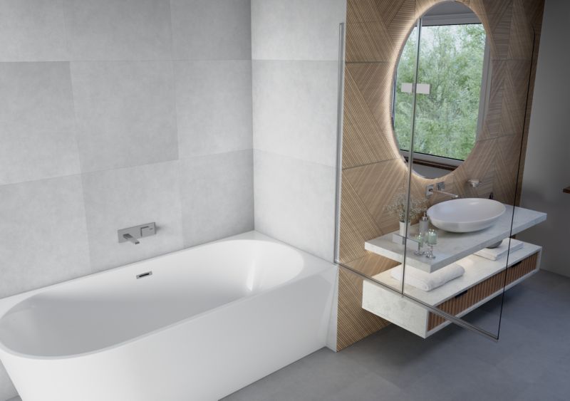 Badekarsskærm PICO 140x80 cm 2-delt Foldbar Krom