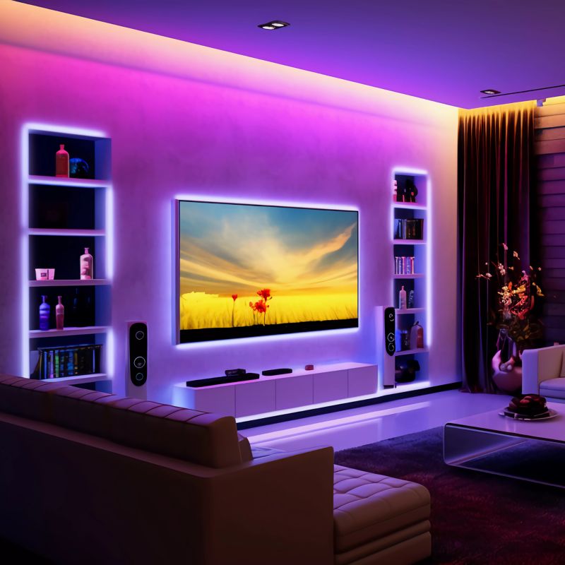 LED Strip E-light IP54 RGB 5 m Med Fjernbetjening