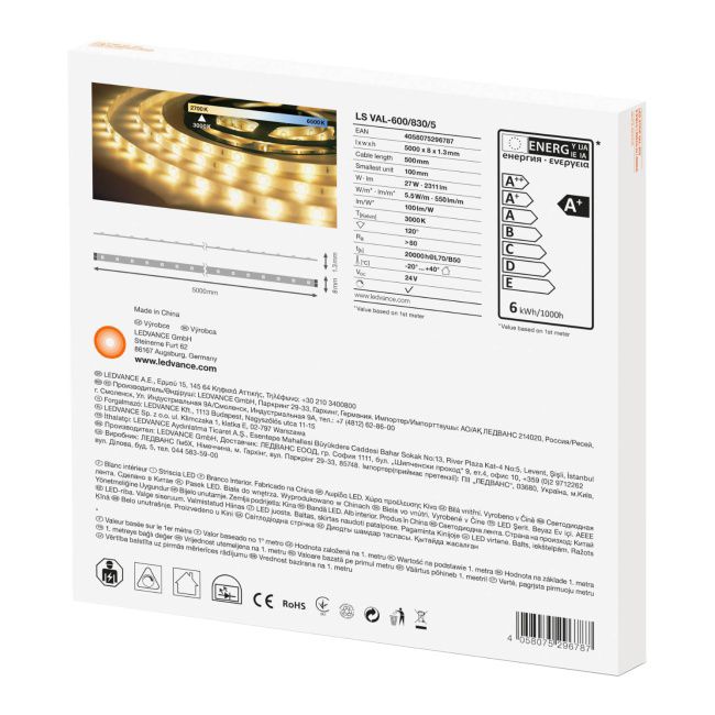 LED Strip 3000 K 5 m 24 V