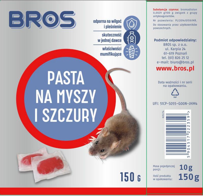 Bros pasta mod mus og rotter 150 g
