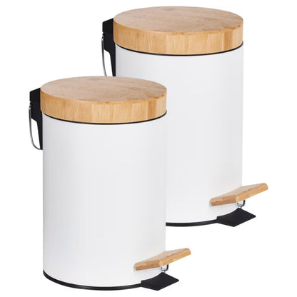 Pedalspand Sæt 2 Stk 3 L Hvid
