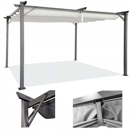 Pergola 290x395 cm Grå Stål