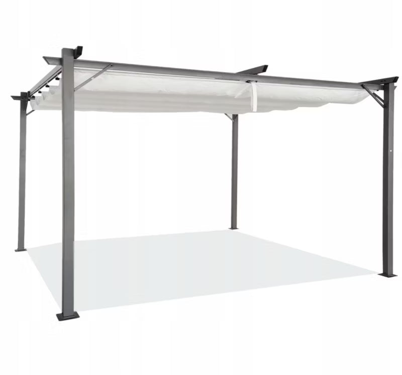 Pergola 290x395 cm Grå Stål