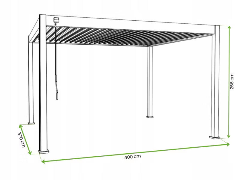 Pergola 3,6x4 m Hvid Aluminium