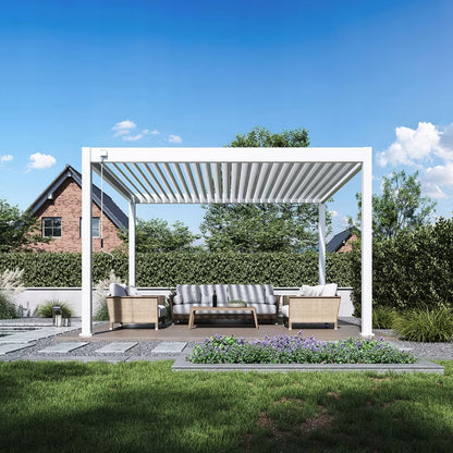 Pergola 3,6x4 m Hvid Aluminium