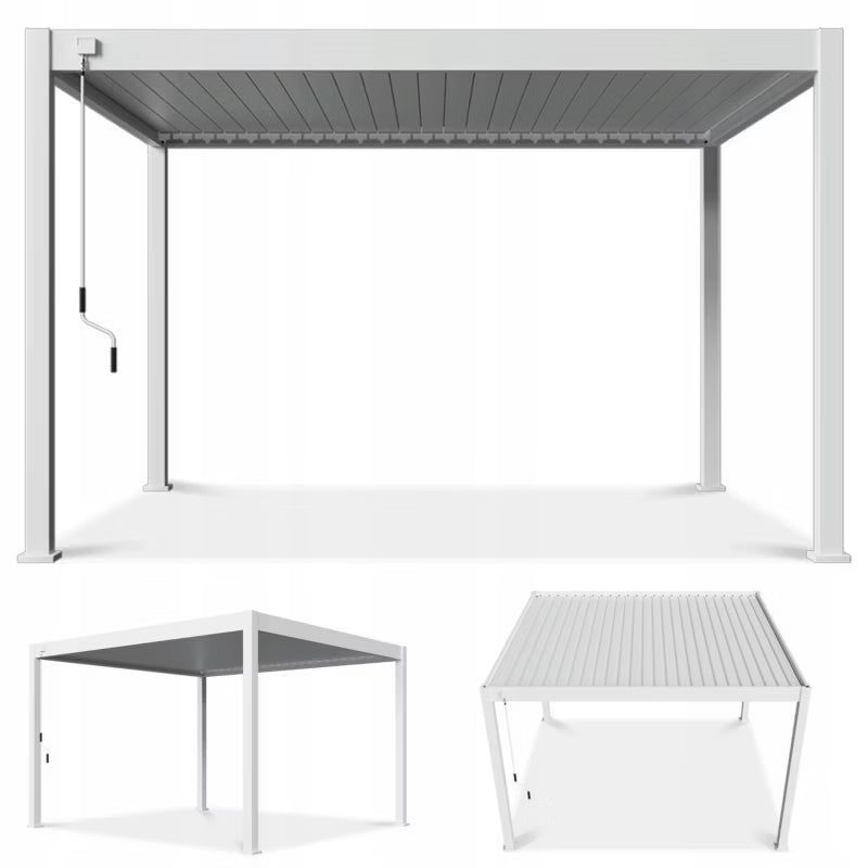 Pergola 3,6x4 m Hvid Aluminium