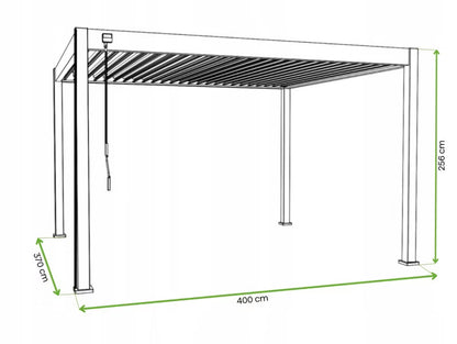 Pergola 3,6x4 m Hvid Aluminium