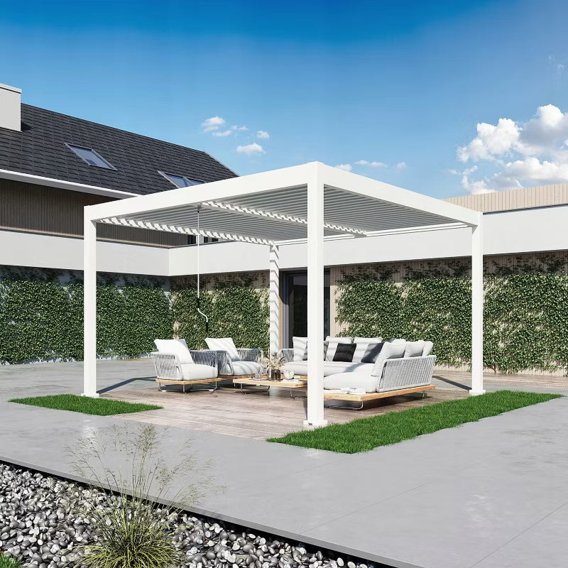 Pergola 3,6x4 m Hvid Aluminium