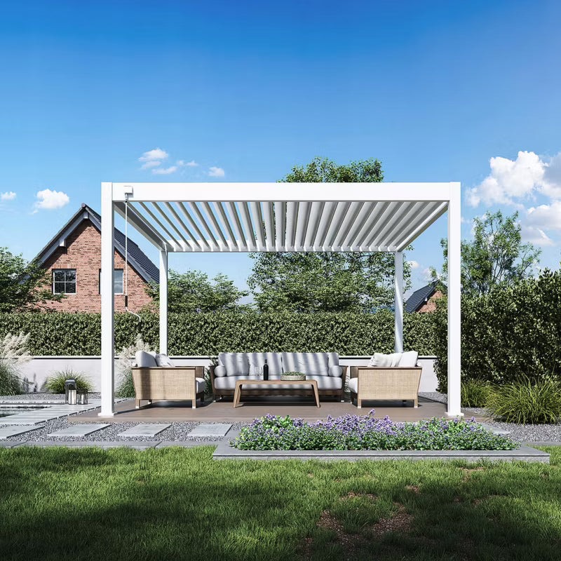 Pergola 3,6x4 m Hvid Aluminium